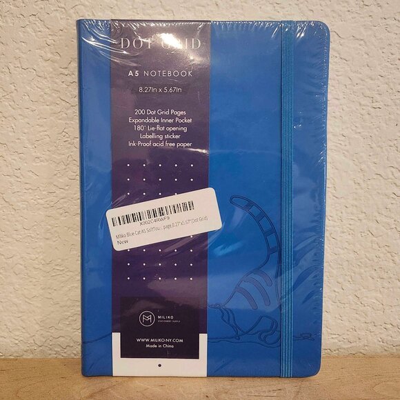 The Blue Cat A5 Soft Touch Cover Banded Dot Grid Notebook Journal - 100 Sheets - Picture 2 of 4